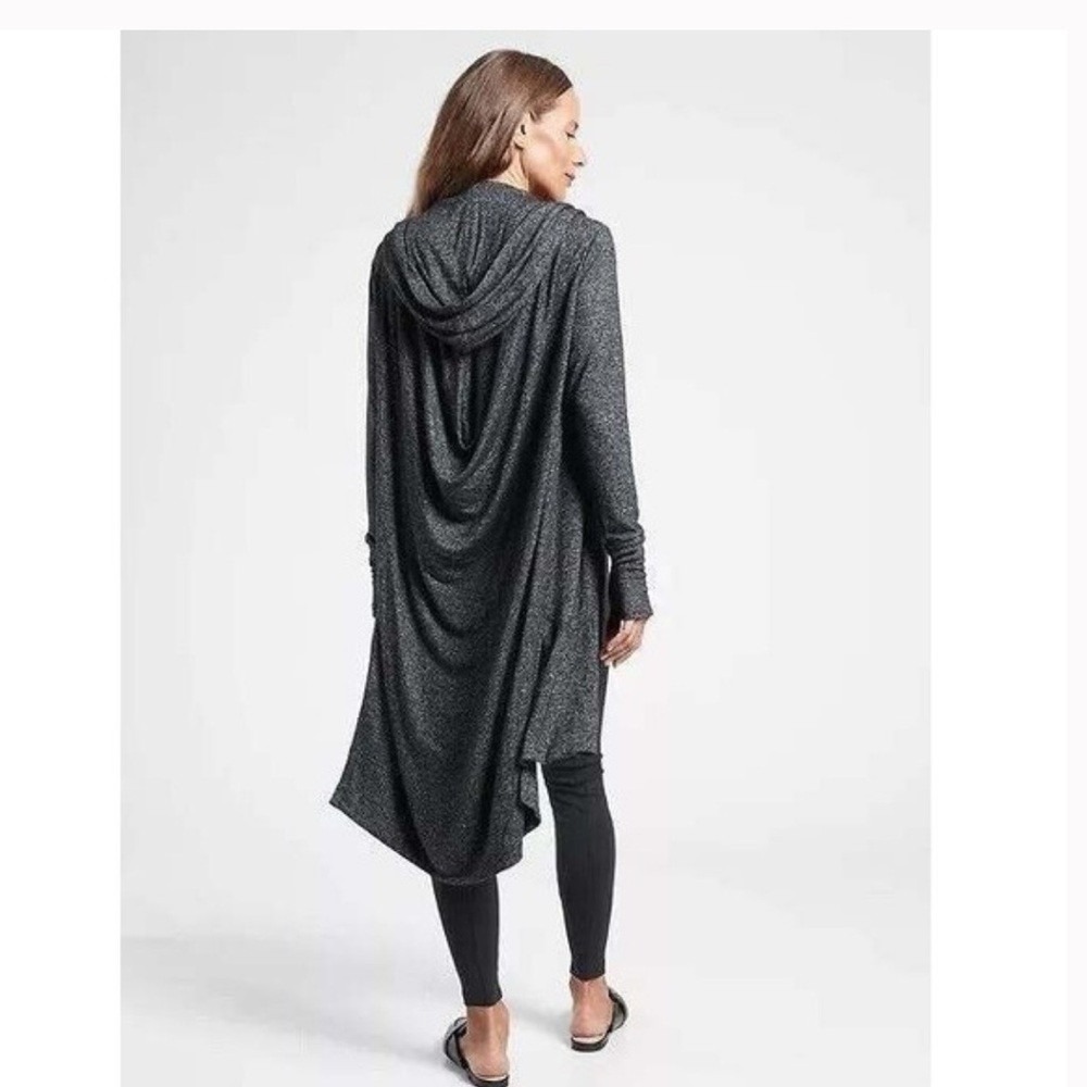Athleta harmony wrap Hoodie Charcoal Gray Heathered Small 485956-03